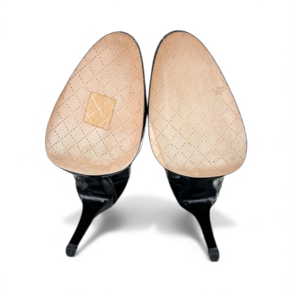 CHANEL Derby Black Patent Leather CC Logo Lace-Up Ankle Boots Size EU37 - Picture 11 of 12